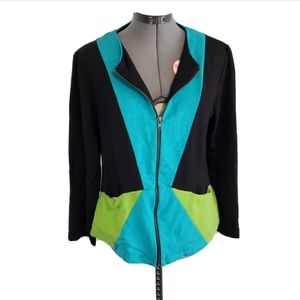 Mel & Jo colorblock long sleeve full zip career ja
